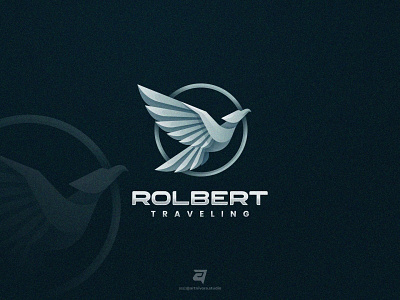 ROLBERT artnivorastudio awesome bird branding colorful design gradient graphic design illustration logo logo awesome logo inspiration modern simple technology travel vector