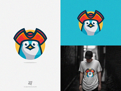 Pirate Penguin artnivorastudio branding cartoon colorful design flat design graphic design illustration logo logo awesome logo inspiration modern penguin pirate simple vector