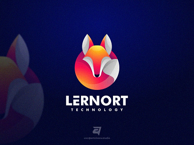 LERNORT animal artnivorastudio branding circle colorful creative design fox gradient graphic design illustration logo logo awesome logo inspiration modern simple technology vector