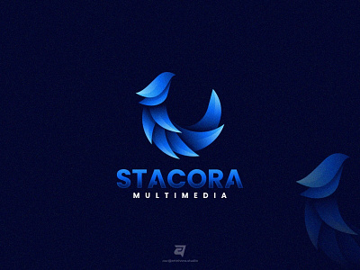 STACORA artnivorastudio bird branding colorful design flying freedom gradient graphic design illustration logo logo awesome logo inspiration modern phoenix simple technology vector wing