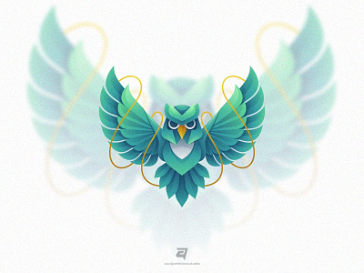 OWL artnivorastudio bird branding colorful design freedom gradient graphic design illustration logo logo awesome logo inspiration modern owl simple technology vector