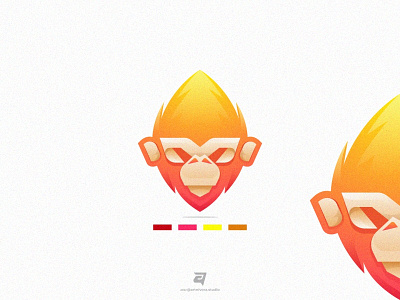 Monkey artnivorastudio branding colorful design gradient graphic design illustration logo logo awesome logo inspiration modern monkey simple technology vector