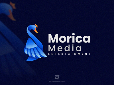 Morica Media artnivorastudio beauty bird branding colorful design freedom gradient graphic design illustration logo logo awesome logo inspiration logomaker modern swan vector