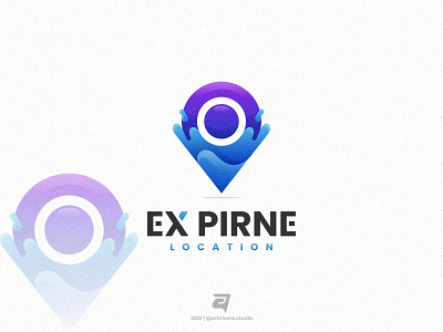 EXPRINE artnivorastudio branding colorful design gradient graphic design illustration location logo logo awesome logo inspiration logomaker maps modern pointer simple technology vector