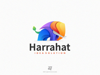 Harrahat artnivorastudio branding colorful creative design elephant graphic design idea illustration logo logo awesome logo inspiration logomaker modern simple technology vector vibrant