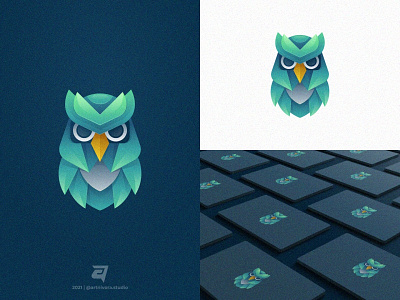 Owl artnivorastudio bird branding colorful creative design graphic design illustration logo logo awesome logo inspiration modern owl simple smart technology vector