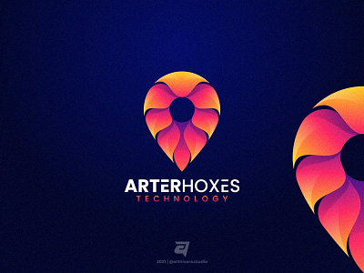 ARTERHOXES artnivorastudio branding colorful design graphic design illustration located logo logo awesome logo inspiration logomaker maps modern simple technology typography vector