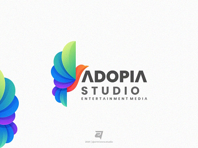 ADOPIA STUDIO artnivorastudi bird branding colorful creative design freedom graphic design illustration logo logo awesome logo inspiration logomaker modern technology vector