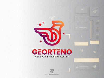 GEORTENO artnivorastudio bird branding colorful creative design freedom gradient graphic design illustration line lineart logo logo awesome logo inspiration logomaker modern simple technology vector