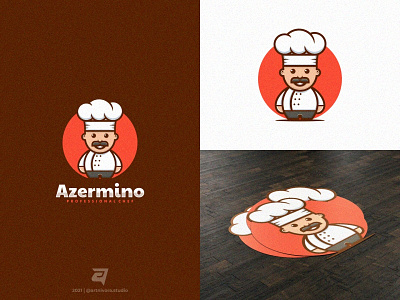 Azermino artnivorastudio branding cartoon character chef colorful creative design graphic design illustration logo logoawesome logoinspiration logomaker mascot modern restaurant simple vector
