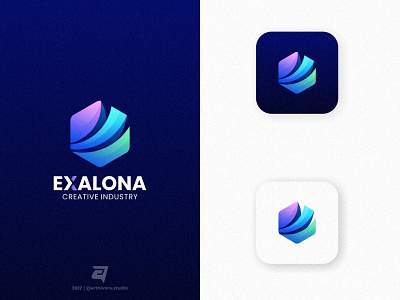 EXALONA artnivorastudio branding colorful creative design gradient graphic design hexagon illustration logo logo inspiration logoawesome logoideas logomaker modern shape simple technology vector