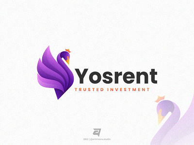 YOSRENT artnivorastudio beauty branding colorful creative design elegant gradient graphic design illustration logo logoawesome logoinspiration logomaker modern simple swan technology vector