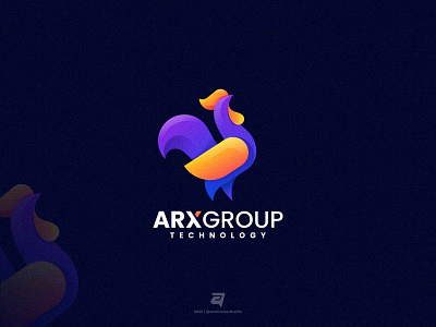 ARXGROUP artnivorastudio bird branding colorful design gradient graphic design illustration logo logoawesome logoideas logoinspiration logomaker modern rooster simple technology vector