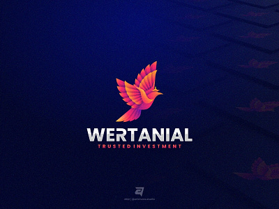 WERTANIAL artnivorastudio bird branding colorful design freedom graphic design illustration logo logoawesome logoinspiration logomaker media modern simple symbol technology vector