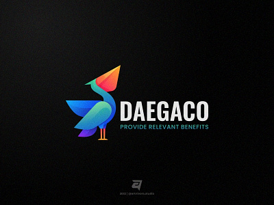 DAEGACO artnivorastudio branding colorful creative design freedom gradient graphic design illustration logo logoawesome logodesign logoideas logoinspiration logomaker modern pelican simple technology vector