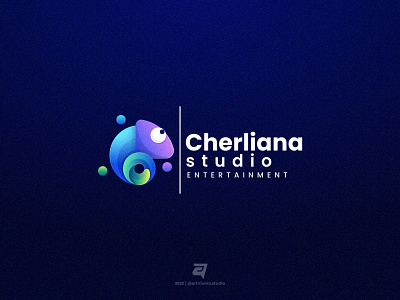 Cherliana artnivorastudio branding chameleon colorful creative design gradient graphic design illustration logo logoawesome logoinspiration logomaker modern simple technology vector