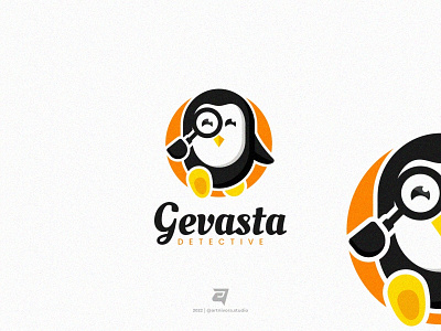 Gevasta artnivorastudi bird branding cartoon character colorful creative design detective graphic design illustration logo logoawesome logoidease logoinspiration logomaker modern penguin simple vector