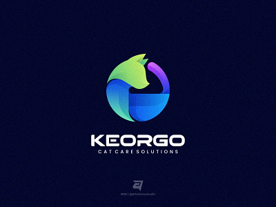 KEORGO artnivorastudio branding cat circle colorful creative design gradient graphic design illustration logo logoawesome logoideas logoinspiration logomaker modern paw pets vector