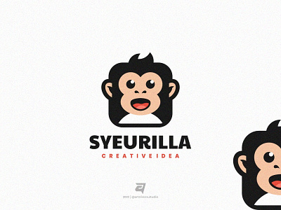 SYEURILLA artnivorastudio branding cartoon creativea design flat design graphic design illustration logo logoawesome logoideas logoinspiration logomaker modern monkey simple vector zoo