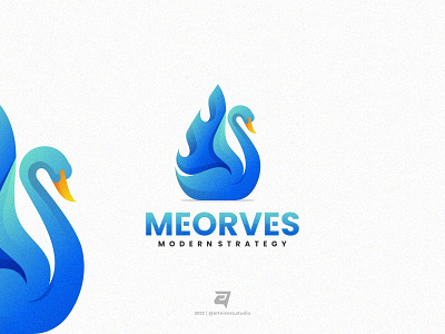 MEORVES artnivorastudio beauty branding colorful creative design gradient graphic design illustration logo logoawesome logoideas logoinspiration logomaker modern simple swan technology vector