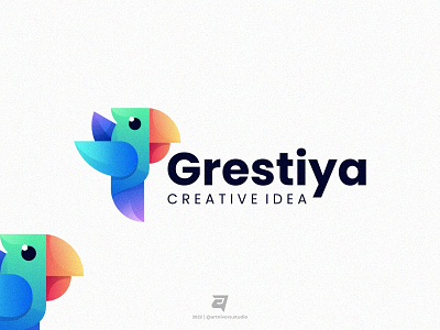 Grestiya artnivorastudio branding colorful creative design freedom graphic design illustration logo logoawesome logoinspiration logomaker modern parrot simple technology vector