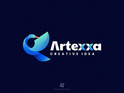 Artexxa artnivorastudio branding colorful creative design freedom graphic design heron illustration logo logoawesome logoinspiration logomaker media modern simple technology vector