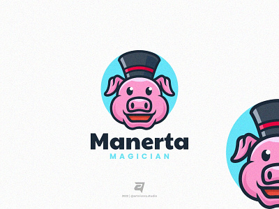 Manerta apig artnivorastudio branding cartoon character colorful creative cute design graphic design happy illustration logo logoawesome logodesign logoinspiration logomaker modern simple vector