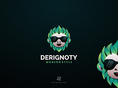 DERIGNOTY artnivorastudio awesome branding colorful cool creative design gradient graphic design head illustration logo logoawesome logodesign logoinspiration logomaker modern monkey vector