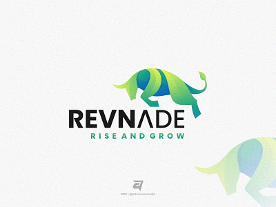 REVNADE artnivorastudio branding bull colorful creative design graphic design illustration logo logoawesome logodesign logoinspiration modern simple symbol technology vector