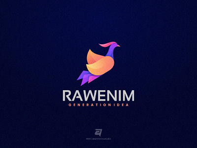 RAWENIM artnivorastudio bird branding colorful creative design freedom gradient graphic design illustration logo logoawesome logodesign logoinspiration logomaker modern simple technology vector