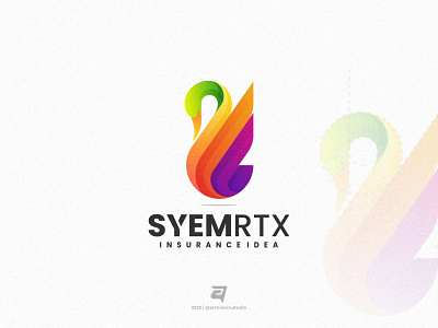 SYEMRTX artnivorastudio beauty branding colorful creative design graphic design illustration logo logoawesome logoinspiration logomaker modern simple swan technology vector