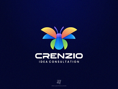 CRENZIO artnivora studio beetle branding colorful creativ design gradient graphic design illustration logo logo awesome logo inspiration logo maker modern technology vector