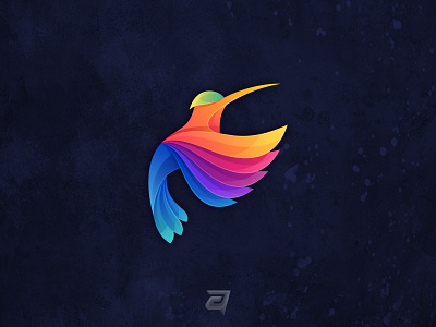 Humming bird animal awesome bird branding colorful design gradient hummingbird icon illustration logo memorable minimalist modern simple vector