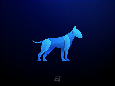 DOG awesome branding bull terrier colorful design gradient illustration modern simple vector