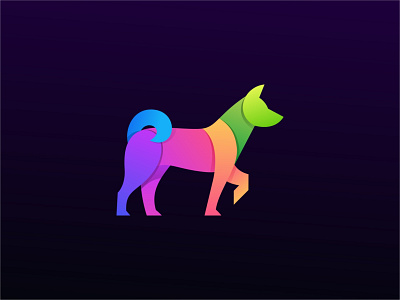 Ainu Dog ainu animal awesome colorful design dog gradient illustration japanese logo memorable modern simple vector