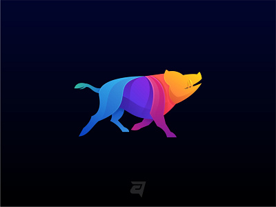 Wild Board Colorful animal awesome branding colorful design gradient illustration memorable modern pig simple vector wild boar