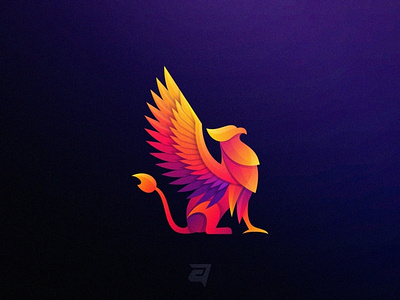 Griffin Colorful animal awesome bird colorful creative design fantasy gradient griffin illustration memorable modern mythical vector