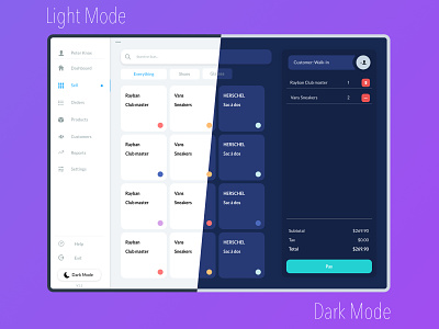 Dark Mode / Light Mode adobe xd app clean console dashboad design ecommerce interface minimal simple ui ux web