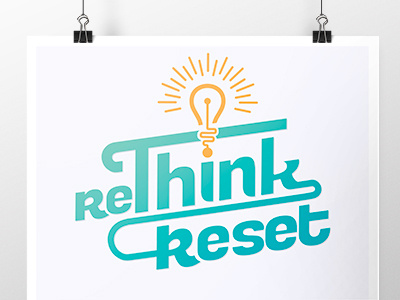 Re-think Reset Logo brand design hand drawn identity lettering logo typography