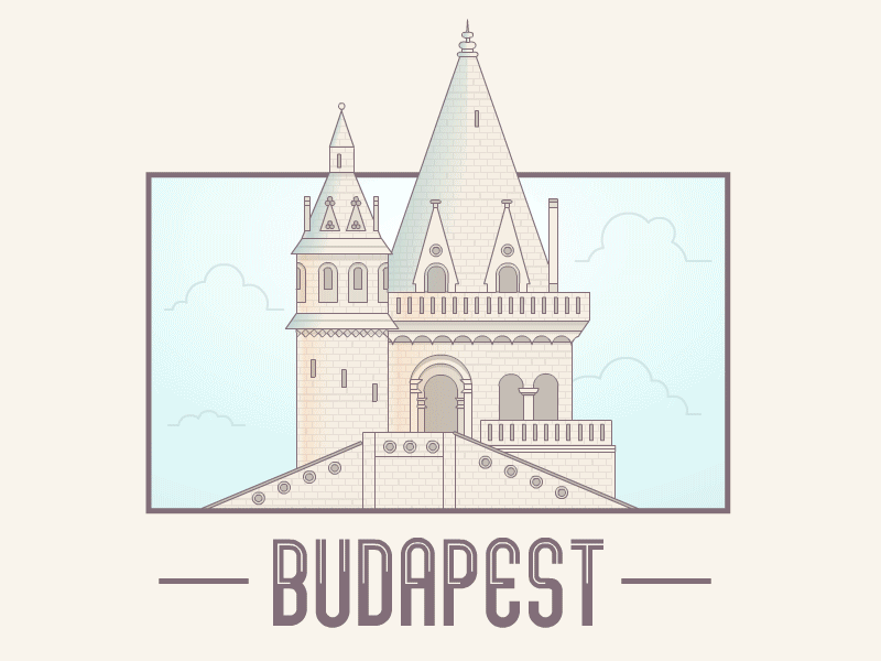 Budapest - Fisherman Bastion budapest building flat hungary illlustraion monument outline palace