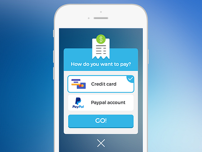 Payment Method pop up window button flat mobile payment pop up ui ux window