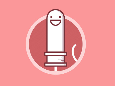 Happy Tampon :) female girl graphic design happy illustration pink smile tampon woman