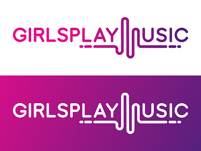 Girls Play Music - The female musicians database LOGO female musician girls logo logotype music play music sound wave typography