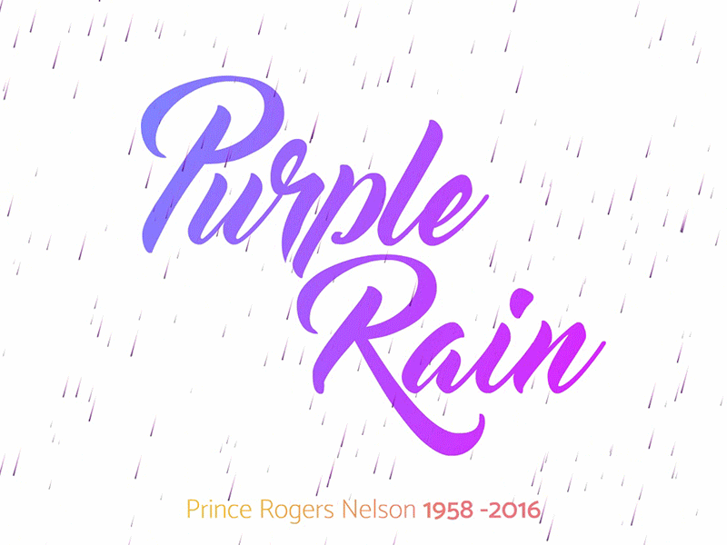 Purple Rain - RIP Prince [Animated GIF] by Francesca Chiti on Dribbble