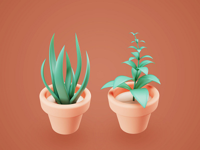 3D Plants 3d assets design illustration minimalist ui user interface design