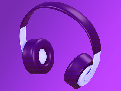 3D Headphones Illustration 3d artwork black blender blender 3d bundle design halftone headphones illustration kit lighting minimalistic purple soft ui user interface