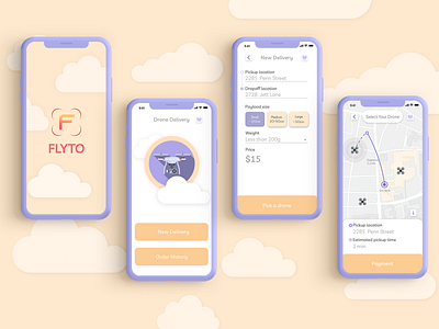 Drone delivery app app delivery design designslices drone ux uxui