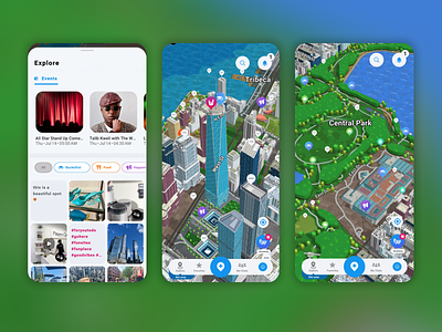 Flyy - 3D Social App 3d city gaming immersive map metaverse ui unity world