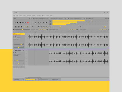 Audacity Redesign Concept - App Screen audio editor clean clear daw editor minimal minimalism ui