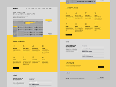 Audacity Redesign Concept - Homepage audio daw edit grid minimal ui